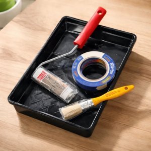 Kit Pintura Para Esmalte-pincel + Rodillo + Cinta + Bandeja