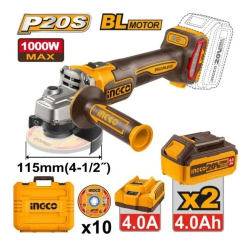 Amoladora Angular 115mm A Bateria P20s 20v Brushless - Imagen 2