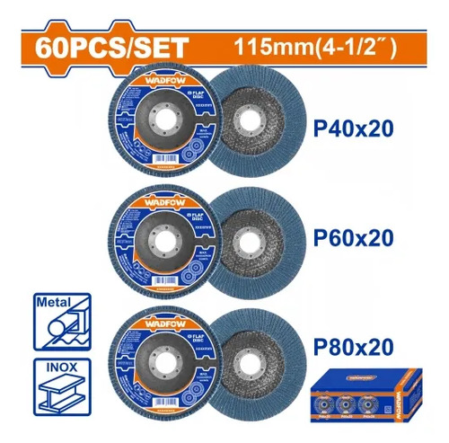 Set X60 Disco Flap P80, P60, P40 Wadfow Wyl1355 - Imagen 2