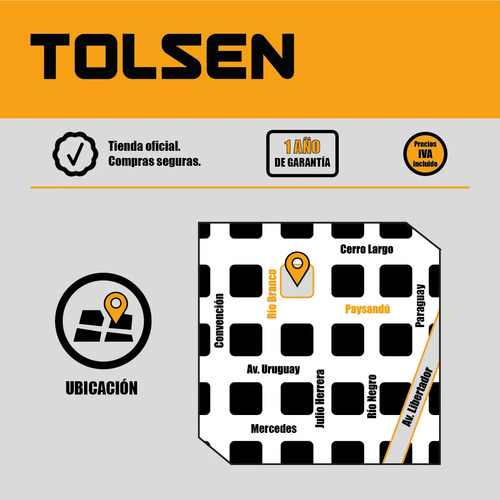 Taladro Tolsen 13mm 20v S/carb 1 Bat. Y Carg. Amarillo 50 - Imagen 2
