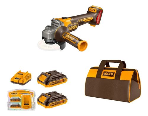 Amoladora 20v Ingco Bateria + Cargador + Bolso