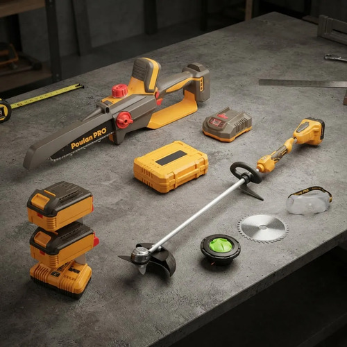 Kit Bordeadora Y Mini Motosierra Inalámbrica Con Accesorios - Imagen 2