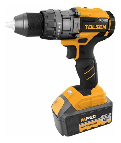 Taladro Impacto 20v S/bat/carg. Sin Carbones Tolsen Negro