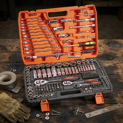 Juego De Dados 216 Completo En Valija Plástica Naranja - Imagen 4