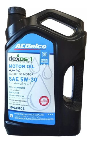Aceite para motor ACDelco sintético 5W-30 para auto/camioneta