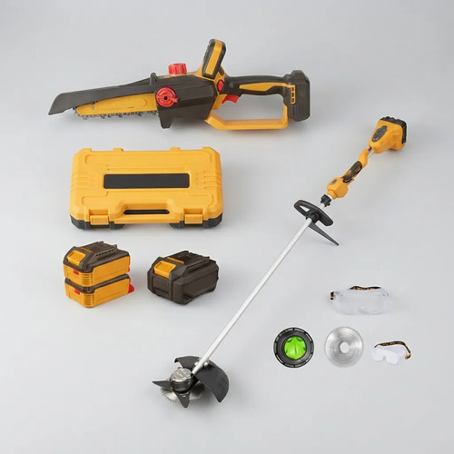 Kit Bordeadora Y Mini Motosierra Inalámbrica Con Accesorios - Imagen 4