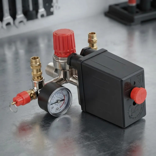 Base T Presostato Regulador Interruptor Compresor C/ Relojes - Imagen 3