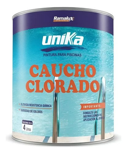 Pintura Piscina Caucho Clorado 4 Litros Ferreteria Tyt