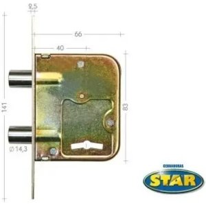 Cerradura Star 200 Original Doble Perno Reforzada - Tyt Bronce
