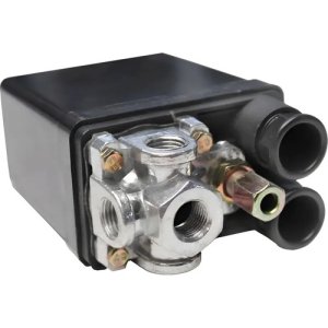 Presostato Compresor 4 Vias Repuesto Control Automatico 220v Negro