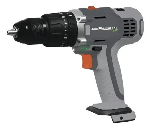 Taladro Percutor Inalámbrico Gladiator 18v, Con Mandril De 13 Mm Gris