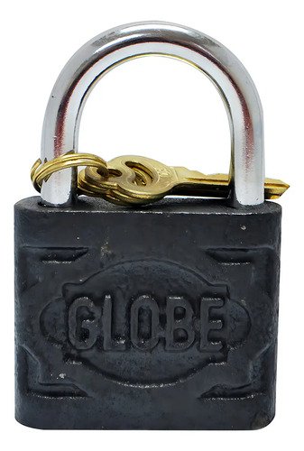 Candado Globe Hierro 75mm Llave Negro Redondo Seguridad Interior