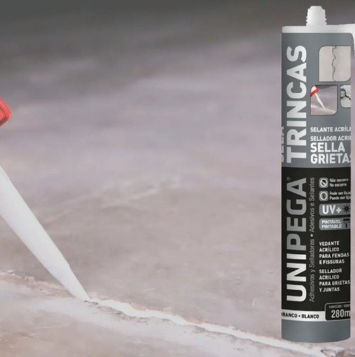 Sellador Acrílico Blanco Unipega Para Grietas Y Molduras 280ml - Imagen 11