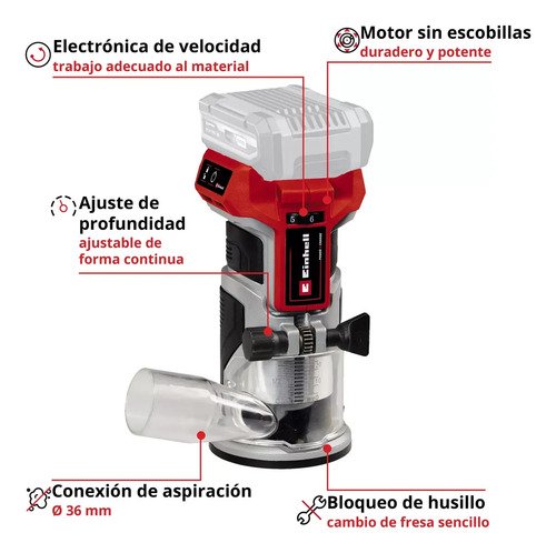 Router De Palma Fresadora Inalámbrica Einhell Tp-et 18 Li Bl - Solo - Imagen 2