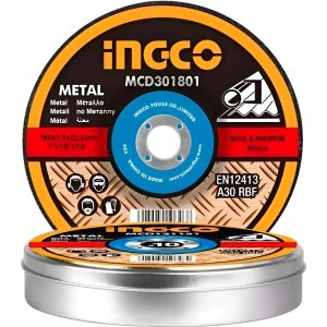 Discos De Corte 4½'' Ingco 1.2mm Caja Metálica X 10 Unidades Amarillo