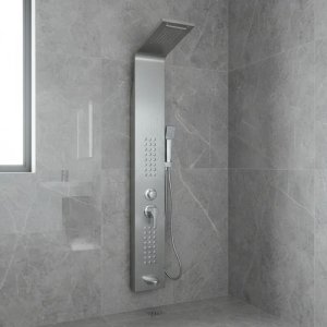 Panel De Ducha Acero Inoxidable Rimontti 1.50x0.22mt