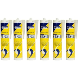 Silicona Acética Transparente 280ml Unisil Pack X6 Sellado Y Reparación
