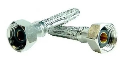 Colilla Para Calefón, Soporta Agua Fría O Caliente, 40 Cm Plateado (metalizado)