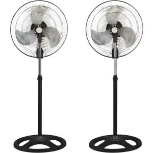 Pack X2 Ventilador De Pie 3 Aspas 50hz Estructura Negro Diámetro 50 Cm Frecuencia 50 Material De Las Aspas Metal Transparente