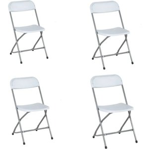 Set 4 Sillas Plegables Plástico Kingshouse Reforzadas Eventos Jardín