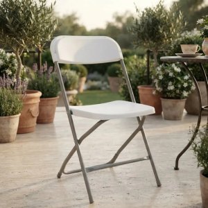 Silla Plegable Plástico Blanca Kingshouse Jardín Reforzada Antideslizante Blanco