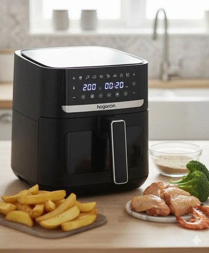Freidora De Aire 6l Hogaron Air Fryer Xl 1500w Digital Visor Negro - Imagen 4