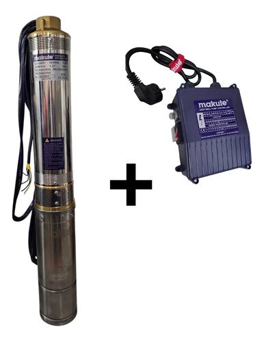 Bomba De Agua Sumergible Para Pozo Profesional Makute 0.5hp Plateado - Imagen 2
