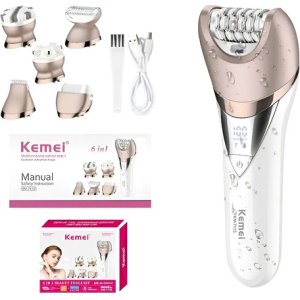 Depiladora Femenina 6 En 1 Kemei Km-7115 Amarillo