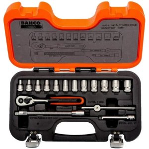 Set Juego Bocallaves Bahco 1/4'' Métrico 16 Piezas Kit S160 Color Naranja