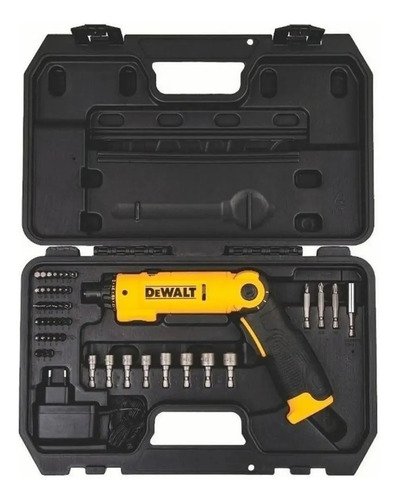 Kit Atornillador Pivot Dw 8v+45 + Puntas + Adaptador Maleta Amarillo 50hz/60hz - Imagen 3