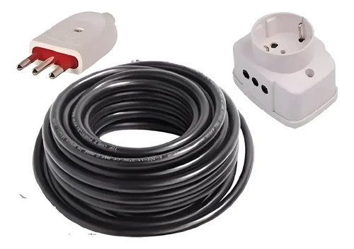 Alargue Armado 20 Mts Con Toma Schuko 2 Laterales Y Ficha 3l Azul