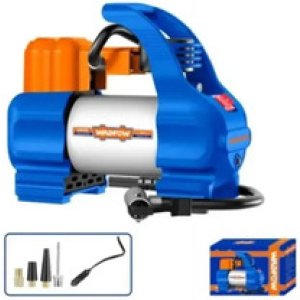 Compresor De Aire Mini Wadfow Portátil 140psi Auto Azul 50 Hz Monofásica