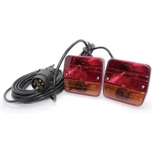 Farol Trasero Trailer Magnetico 10 Metros De Cable Tyt Ambos Lados Rojo Ámbar