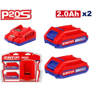 Combo 20 V 2 Bat.2ah + Carg. Emtop Elbcpk2212