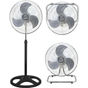 Ventilador De Pie Aspas Metálicas 3 En 1 - Tyt 50 Cm Negro Metálico Metalicas 3
