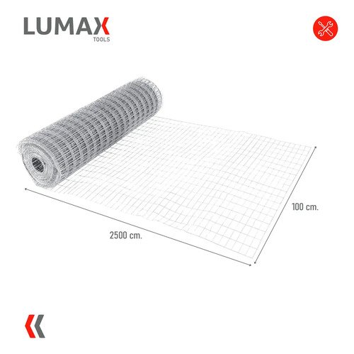 Rollo De Malla Electrosoldada Galvanizada Lumax 1.0x25mts Plateado - Imagen 3