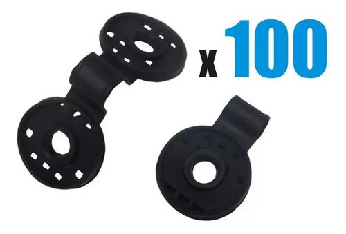 Broche Redondo Plástico Para Malla Sombra - Precio 100 Un. Negro