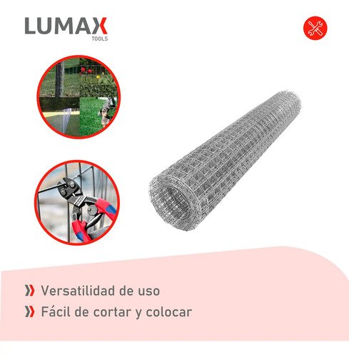 Rollo De Malla Electrosoldada Galvanizada Lumax 1.0x25mts Plateado - Imagen 5