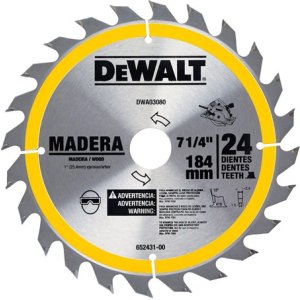 Disco Sierra Dewalt Dwa03080 7-1/4'' 24 Dientes Para Madera Color Gris Plateado