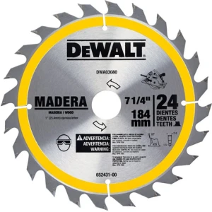 Disco Sierra Dewalt Dwa03080 7-1/4'' 24 Dientes Para Madera Color Gris Plateado