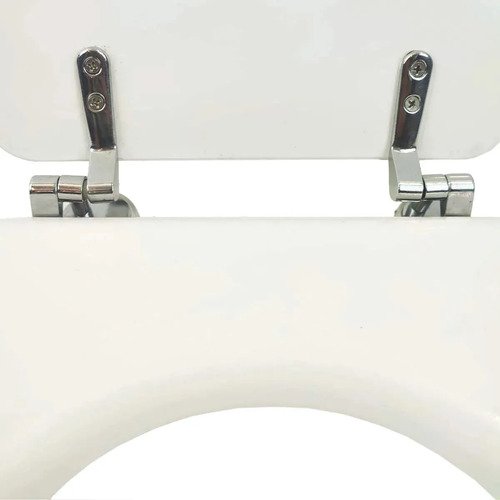 Asiento Tapa De Inodoro Water Universal Blanca Madera Blanco - Imagen 6