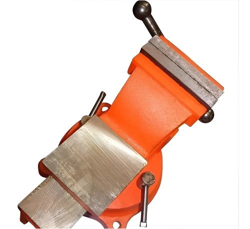 Morsa De Banco Giratoria Con Yunque Lusqtoff 8 PuLG 200 Mm Naranja - Imagen 2