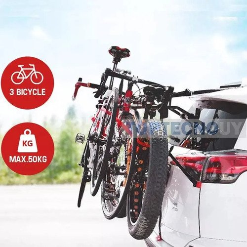 Portabicicletas Trasero Toptecnouy 3 Bicicletas Baúl Negro Acero - Imagen 7