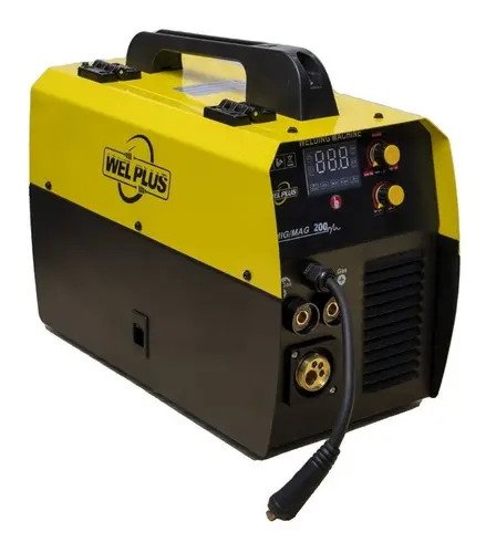 Soldadora Welplus Wel_mig200 Amarilla 3 En 1 Mig, Tig, Mma Amarillo