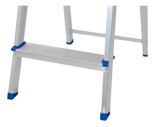 Escalera De Aluminio, 3 Peldaños, Tijeras, Capacidad 120 Kg Más Plateado - Imagen 3