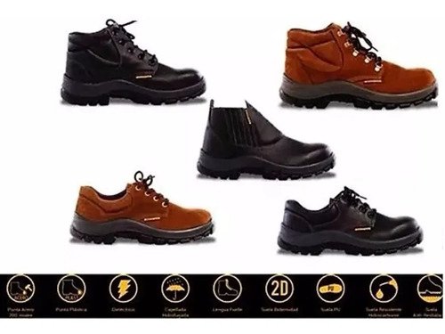 Zapato Botín Bota Worksafe Trabajo Excelente Calidad - Tyt Marrón 37al46 - Imagen 4