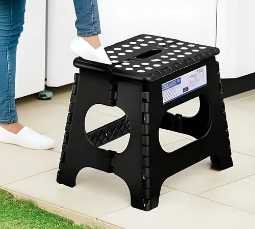 Banqueta Banco Plegable Escalera Plástico Reforzado 22 Cm Co Negro - Imagen 3