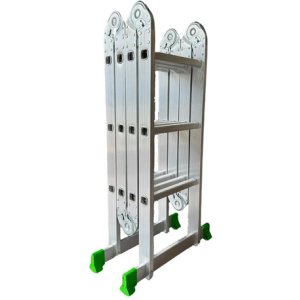 Escalera Articulada De Aluminio Flia Hdc Group 16 Escalones 4,60mts Color Plateado