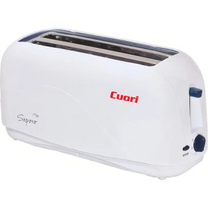 Tostadora Cuori Saporo Blanca 4 Rodajas 1300w 7 Niveles Con Bandeja Recoge Migas Blanco
