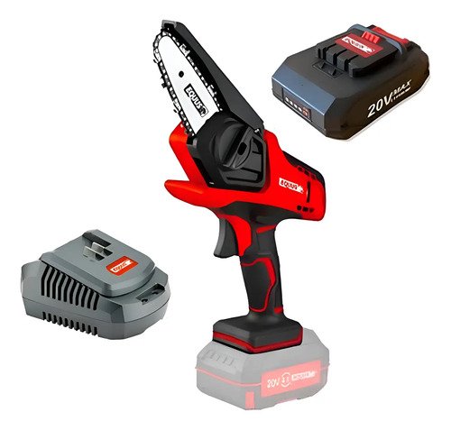 Mini Motosierra Inalámbrica Equus 4 + Cargador + Bateria Tyt Rojo